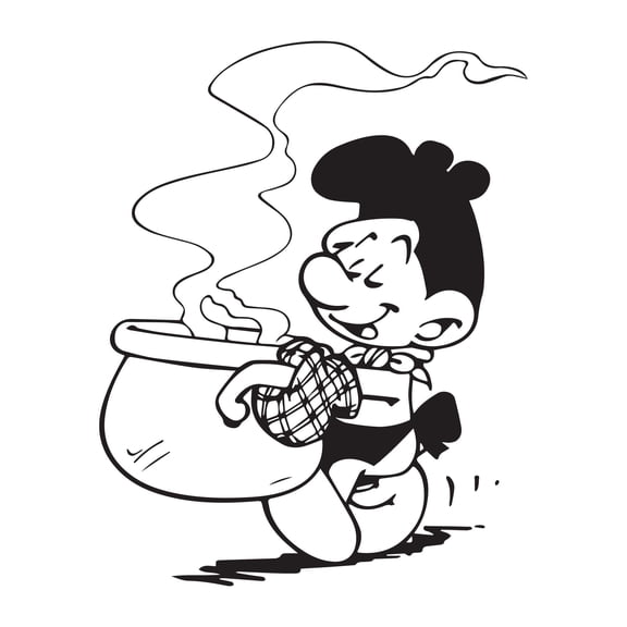 Cute Cartoon Kid Chef Cooking Kids Room Decal Wall Art Sticker Designs Vinyl Stickers For Home House Walls Rooms Windows Bedroom Decoration Size (12x12 inch)