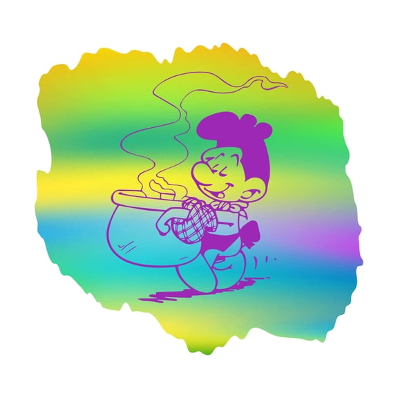 Cute Cartoon Kid Chef Cooking Kids Room Design Wall Art Sticker Designs Vinyl Stickers For Home House Walls Rooms Windows Bedroom Decoration Size (12x12 inch)