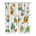 thumbnail image 1 of Cute Cartoon Kitchen Curtains 96 Inch Length, Cat Butterfly Spring Floral Botanical Grommet Top Bedroom Living Room Curtains, Light Filtering Cafe Curtain Drapes 2 Panels Set 104''x96'', 1 of 9