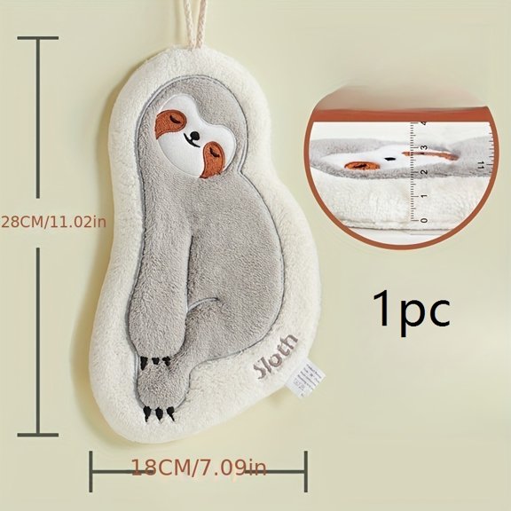 Cute Cartoon Kitchen Hand Towels Set - Absorbent & Thickened Embroidered Hanging Dishcloths for Home Use