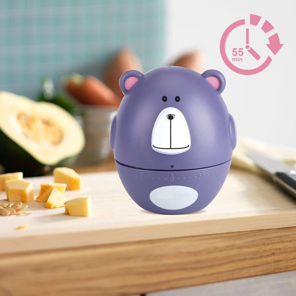 Cute Cartoon Kitchen Timer Mechanical Cooking Supplies for Kitchen Games Exercise, Bear Pattern