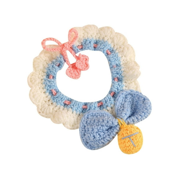 Cute Cartoon Knitted Pet Scarf Neckwarmer For Cats And Dogs Soft Yarn Handmade Cozy Winter Neck Accessory