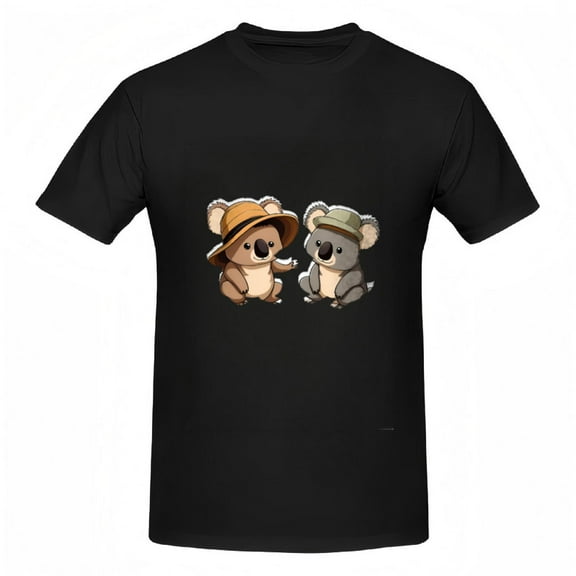 Cute Cartoon Koalas T-Shirt for Women - Short Sleeve Tee with Fun Design Perfect for Casual Wear and Animal Lovers