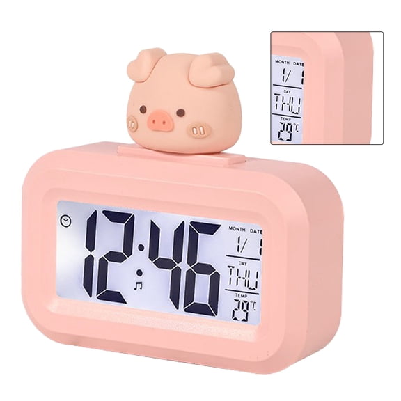 Cute Cartoon LED Screen Desktop Electronic Alarm Clock for Kids Room