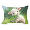 Cute Cartoon Lamb Eating Grass Plush Pillowcase Pillow Slip Bolster