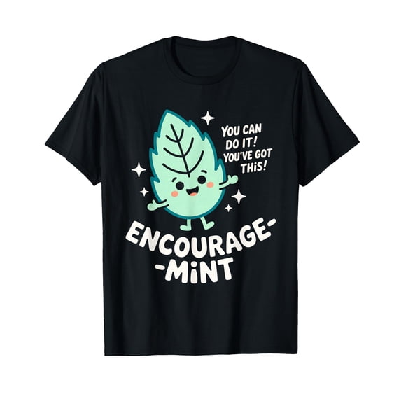 Cute Cartoon Leaf Motivational T-Shirt for Encouragement and Positive Vibes