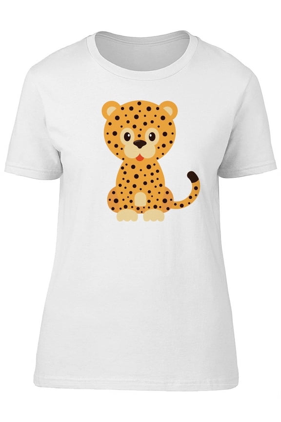 Cute Cartoon Leopard T-Shirt Women -Image by Shutterstock, Female Large