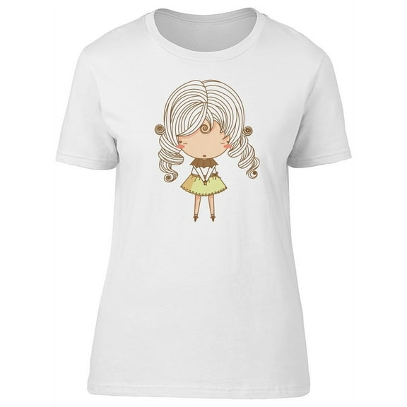 Cute Cartoon Little Girl Tee Women's -Image by Shutterstock