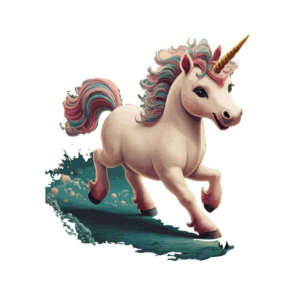 Cute Cartoon Magical Whimsical Unicorn Girly Wall Art Sticker Designs Vinyl Stickers For Home House Walls Rooms Windows Bedroom Decoration Size (28x28 inch)