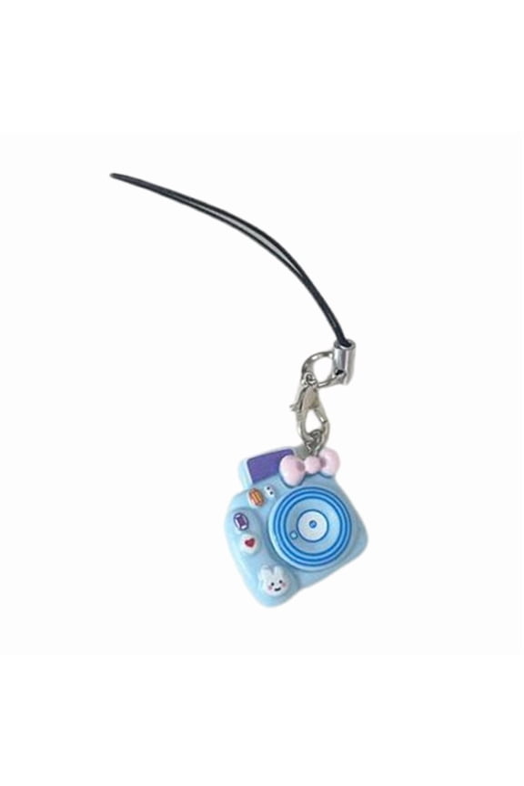 Cute Cartoon Mini Macaron Camera Charm Keychain Pendant Lightweight Phone Chain Resin Accessory For Bags Keys