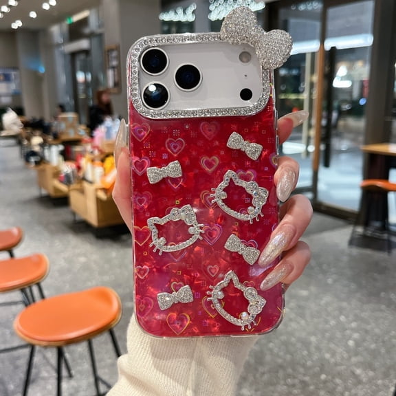 Cute Cartoon Mirror Sanrio Hello Kitty Phone Case for iPhone 17 16 15 14