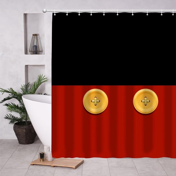 Cute Cartoon Mouse Shower Curtain Bath Curtain Sets Black Anime Home Decor Gift for Children Kids 72x72 Inch Accessories Great for Showers Bathtubs