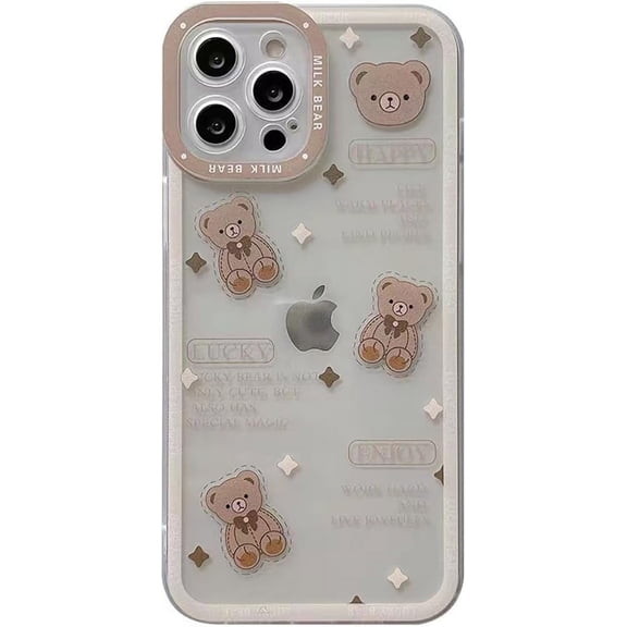 Cute Cartoon Muppets Bear Clear Soft Phone Case Compatible with iPhone Case (iPhone 14,Brown)