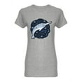 thumbnail image 1 of Cute Cartoon Narwhal Design Shaped T-Shirt Women -Image by Shutterstock, Female Large, 1 of 2
