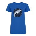 thumbnail image 1 of Cute Cartoon Narwhal Design Shaped T-Shirt Women -Image by Shutterstock, Female Small, 1 of 2