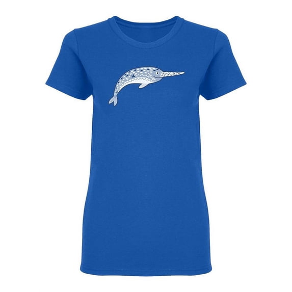 Cute Cartoon Narwhal Shaped T-Shirt Women -Image by Shutterstock, Female Small