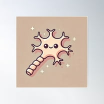 Cute Cartoon Neuron Poster Wall Art, Modern Wall Decor For Living Room Bedroom, 30x30 UNFRAMED