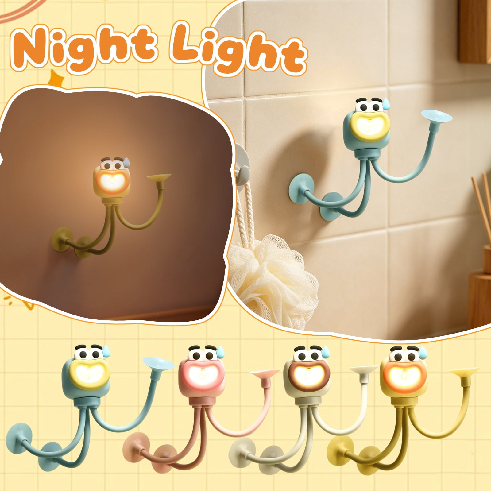Cute Cartoon Night Light, Changeable Shape Reading Lamp For Kids, Soft ...