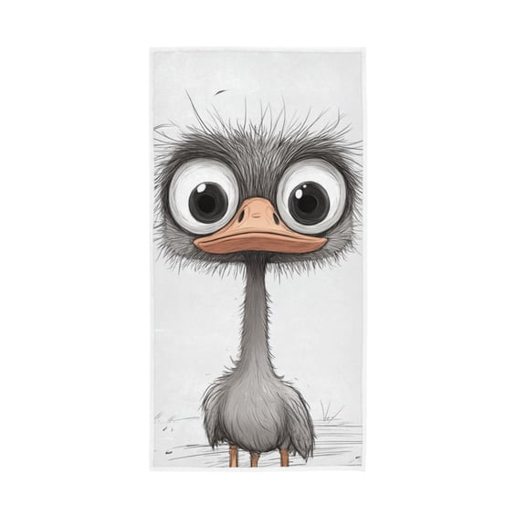 Cute Cartoon Ostrich Face Towel Absorbent Hand Towels Bath Sport Gym