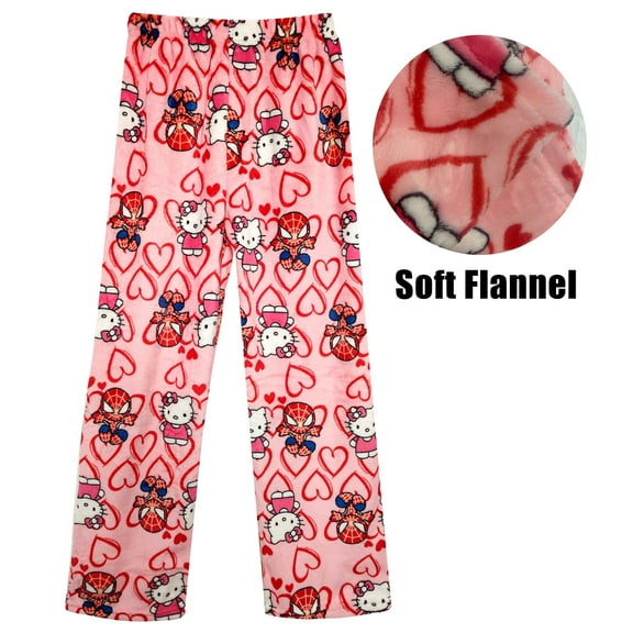 Cute Cartoon Pajama Pants for Women, Plush Pj Pants, Halloween Christmas Pajama Pants,Kawaii Anime Sleep Pants, Family Christmas Pajamas Matching,White,XL