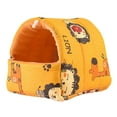 thumbnail image 1 of Cute Cartoon Pattern Hamster House Hideout for Dwarf Rabbit, Hedgehog, Squirrel - Soft and Skin-friendly Winter Nest - Hamster Cage Accessories, 1 of 8