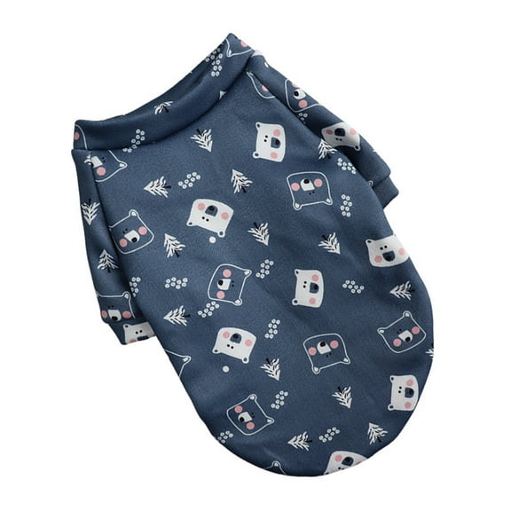 Cute Cartoon Pattern Pet Sweatshirt for Small and Medium Dogs - Soft Polyester, Warmth for All Seasons, Ideal for Cats and Teddy Dogs