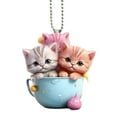 Cute Cartoon Pendant Teacup Cat Pattern Car Pendant Home Window Wall
