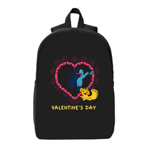 Cute Cartoon Penguin & Cat Design Laptop Backpack for College & Travel - Fits 15 " Laptop & iPad Perfect for Valentine ' s Day