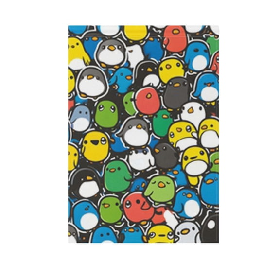 Cute Cartoon Penguins Garden Flag Double Sided 12 x 18/28 x 40 Inch Yard Flag Home Outdoor Yard Patio Lawn Decor