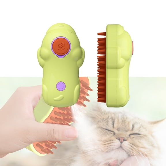 Cute Cartoon Pet Steam Brush Anti-Static Spray Grooming Comb Rechargeable Soft Bristles Deshedding Massage and Detangling Tool for Cats Dogs