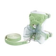 thumbnail image 1 of Cute Cartoon Pet Vest and Leash Set - Escape-Proof Chest Harness for Rabbits, Small Cats and Chinchillas Outdoor Use Adjustable Vest Style With Pendant Cat Walking Strap(Green,M), 1 of 4