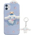thumbnail image 1 of Cute Cartoon Phone Cases+Keychain,Funny Cute Protective Case Cover Compatible with iPhone 13/13 Promax/11/11 Pro Max/Xs Max/XR /12 /12Mini /12Pro/ Pro Max/6plus/7 (iphone6, Blue), 1 of 7
