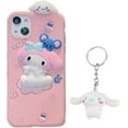 thumbnail image 1 of Cute Cartoon Phone Cases+Keychain,Funny Cute Protective Case Cover Compatible with iPhone 13/13 Promax/11/11 Pro Max/Xs Max/XR /12 /12Mini /12Pro/ Pro Max/6plus/7 (iphone6, Blue), 1 of 7