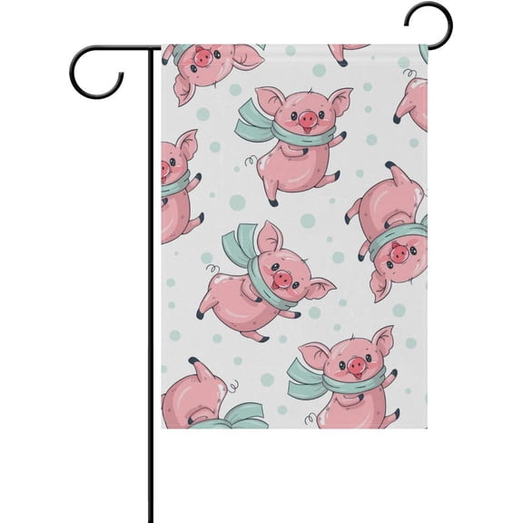 Cute Cartoon Pigs Decorative House Flag 28 x 40 inch Double Sided Yard Flag