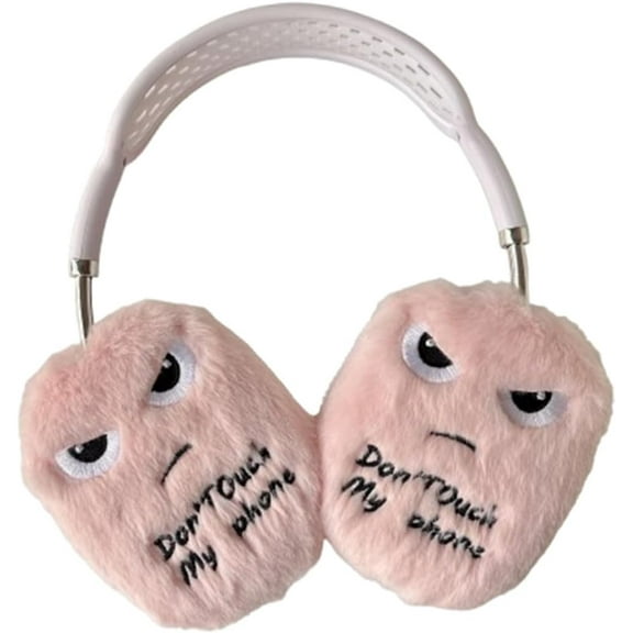 Cute Cartoon Plush Case for AirPods Max Headphones,Funny Fluffy Soft Cover for Boys Girls, Accessories Protective Cover for AirPods Max (Pink)