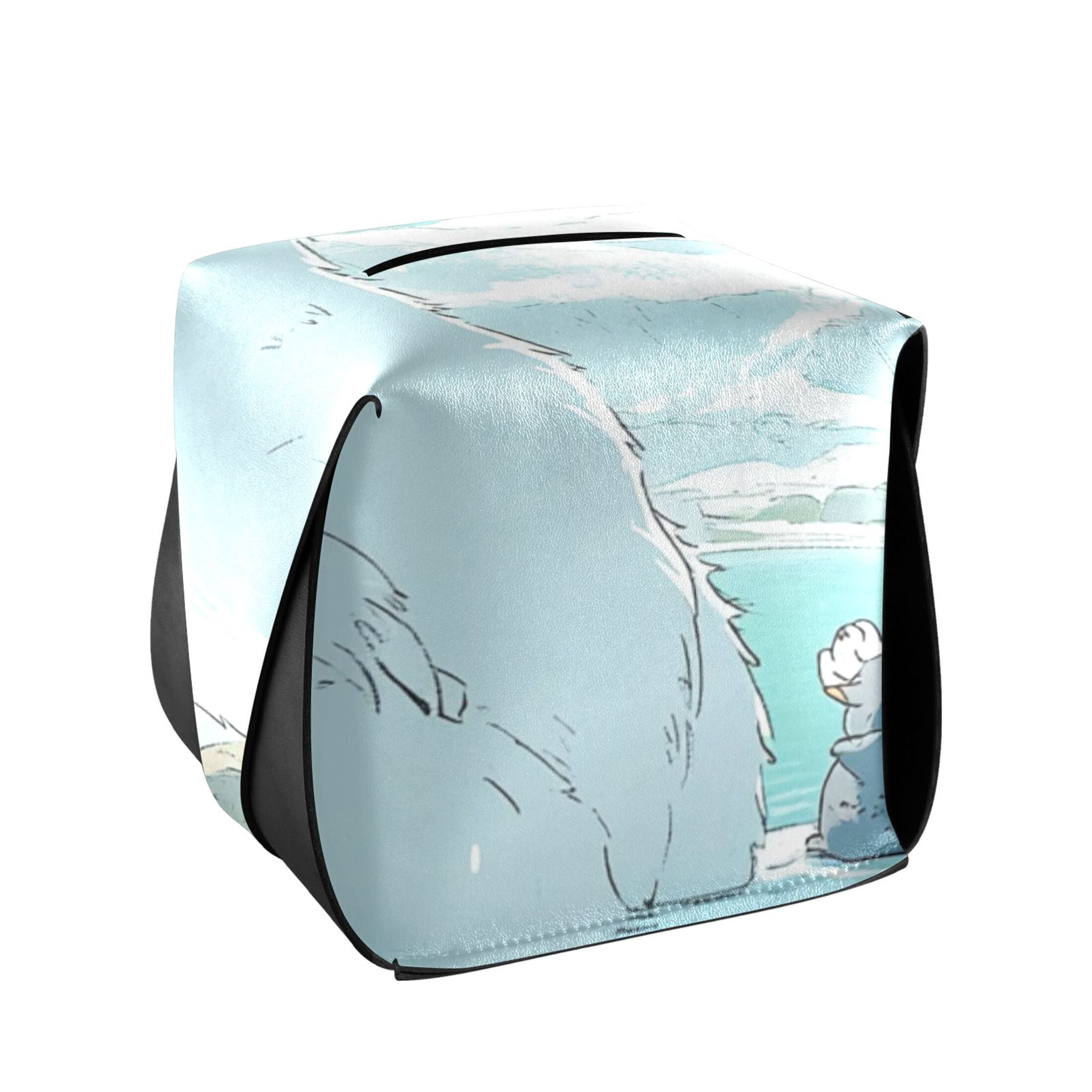 Cute Cartoon Polar Bear Tissue Box Cover Leather Square Rectangle