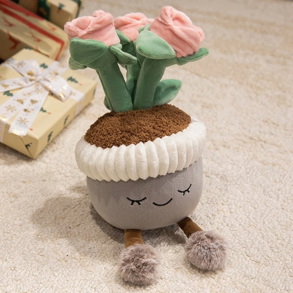 Cute Cartoon Potted Plant Ornament Plush Toy Doll Desktop Decoration Flower Doll Girl Gift,Cute Ornament,Children, Couple Doll Gifts