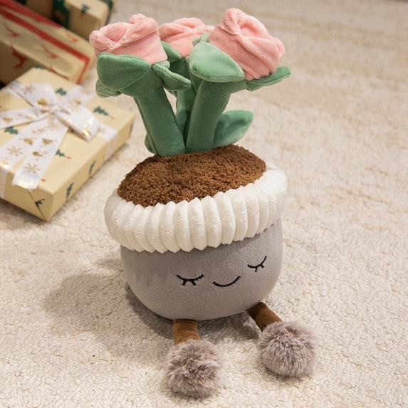 Cute Cartoon Potted Plant Plush Toy Ornament Doll - Ideal Girl's Gift & Desktop Decor, Lovely Room Accent, Perfect Birthday Treat for Boys & Girls