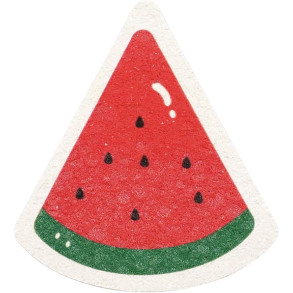 Cute Cartoon Print Compressed Wood Pulp Sponge Scrubber for Kitchen (Watermelon)