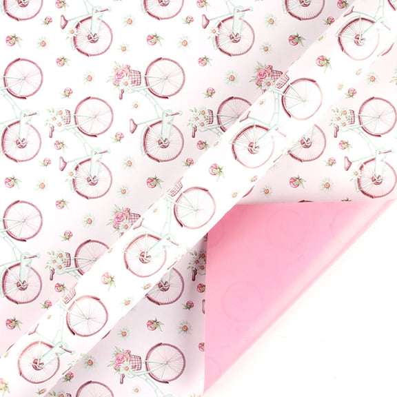 Cute Cartoon Print Pink Colorful Wrapping Paper Holiday Girls Princess Birthday Gift Wrapping Paper,D