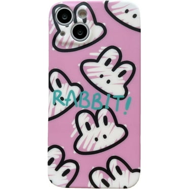 Cute Cartoon Rabbit Avatar Pink Soft Phone Case Compatible with iPhone Case (Pink,iPhone 15)