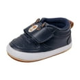 thumbnail image 1 of Cute Cartoon Rabbit Baby Slip On Sneakers for Boys Girls Breathable Leather Toddler Non Slip Walking Shoes Blue Size 3 Infant, 1 of 7