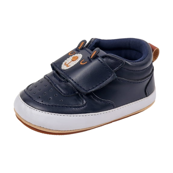 Cute Cartoon Rabbit Baby Slip On Sneakers for Boys Girls Breathable Leather Toddler Non Slip Walking Shoes Blue Size 3 Infant