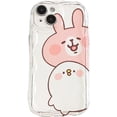 thumbnail image 1 of Cute Cartoon Rabbit Chick Wavy Frame Clear Soft Phone Case Compatible with iPhone Case (Clear,iPhone 14 Pro Max), 1 of 5