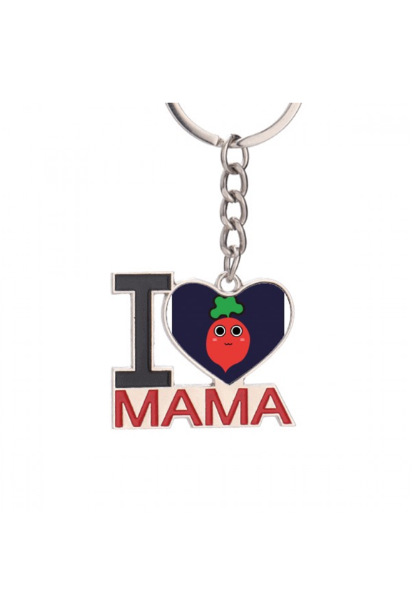 Cute Cartoon Radish Cry Face Cartoon Keychain Metal Keyring Holder Love MAMA Mother