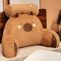 Cute Cartoon Reading Pillow for Kids Adults, Capybara Back Pillow for Sitting Up in Bed, Latex Bed Rest Pillow with Headrest & Arms, Back Support Pillow with Washable Cover