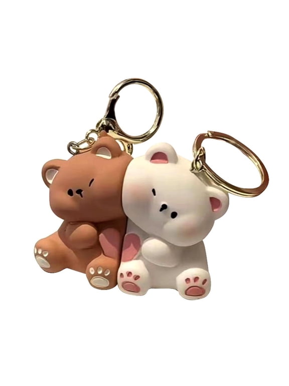 Cute Cartoon Resin Bear Love Keychain for Couples and Friends as Pendant or Gift