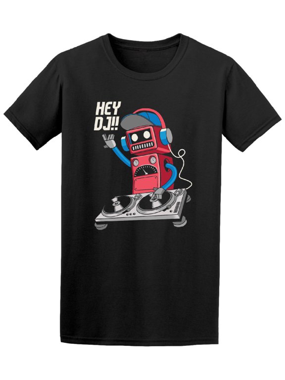 Cute Cartoon Retro DJ Robot Graphic T-Shirt - Image by Shutterstock, Male Small