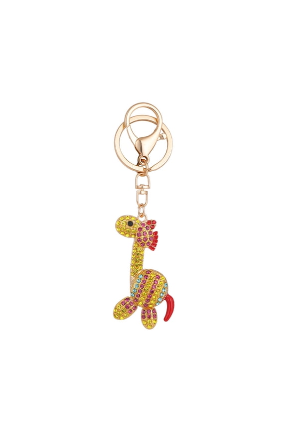 Animal Backpack Charm Giraffe Decor Colorful Keychain Fob Cartoon Keychains