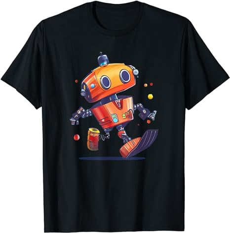 Cute Cartoon Robot T-Shirt - Walmart.com